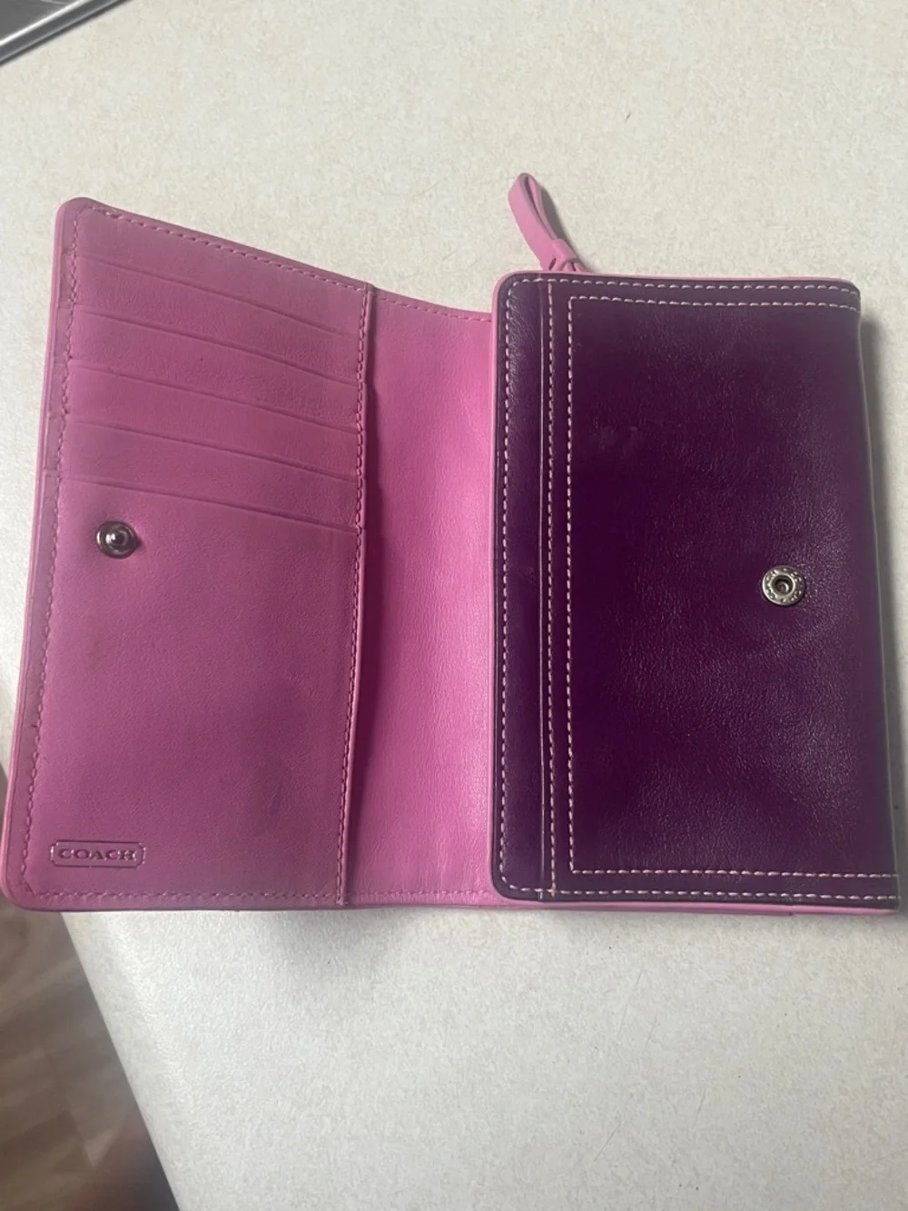 Coach Vintage Colorblock Trifold Leather Wallet - Picture 5 of 10